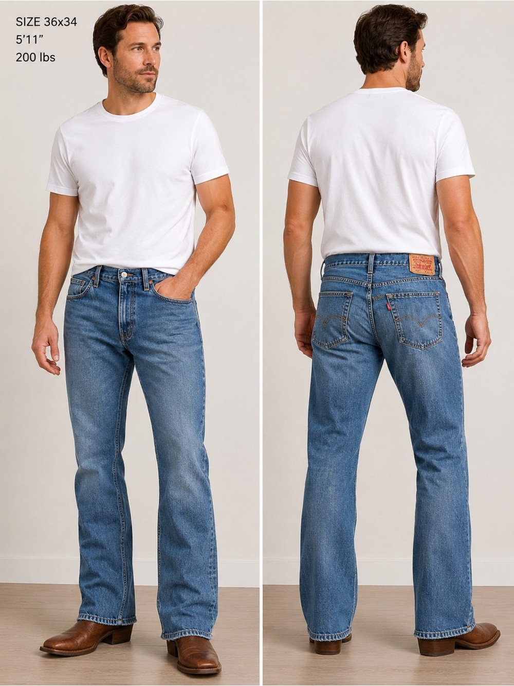 Levi’s 527 Boot Cut Jeans Men’s 36x34 Blue Denim Stretch